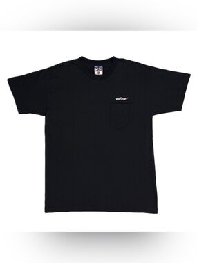 Verizon Union Made in USA 100% cotton black front pocket t shirt mens large